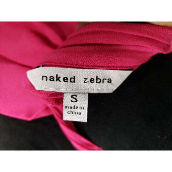 Naked Zebra Halter Neck Top Women's Small Fuchsia Pink 100% Polyester Sleeveless - Picture 8 of 10
